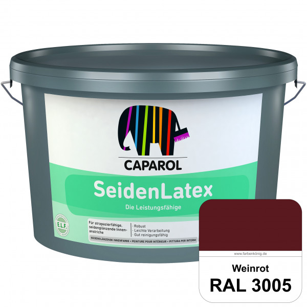 SeidenLatex ELF (RAL 3005 Weinrot) strapazierfähige, scheuerbeständige und seidenmatte Latexfarbe