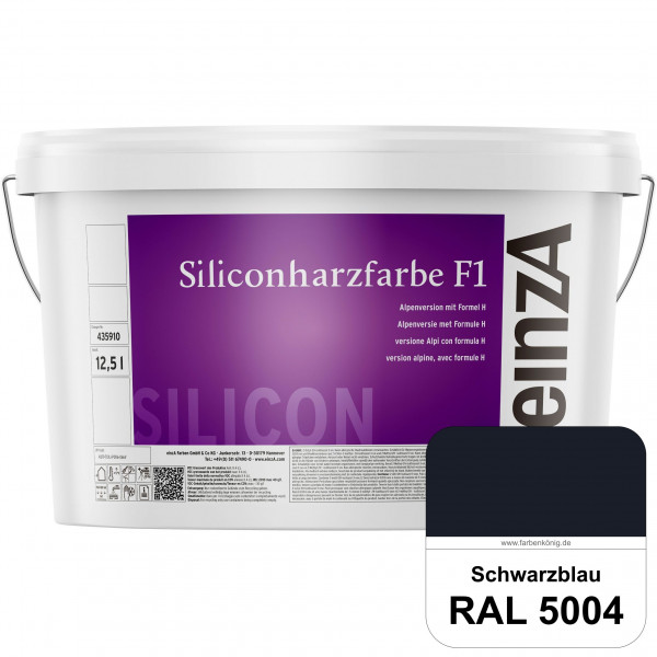 einzA Siliconharzfarbe F1 (RAL 5004 Schwarzblau) Universal Siliconharz-Fassadenfarbe, kalkmatt, wett