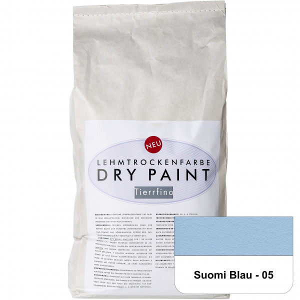 DRY-PAINT Lehmtrockenfarbe - Suomi Blau - 05