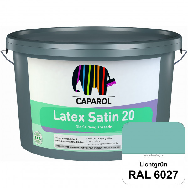 Latex Satin 20 (RAL 6027 Lichtgrün) strapazierfähige seidenglänzende Latexfarbe (Innen)