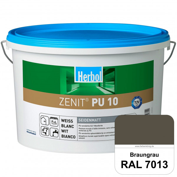 Zenit PU 10 (RAL 7013 Braungrau) seidenmatte und strapazierfähige PU-Wandfarbe