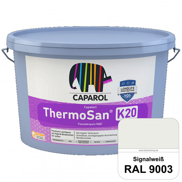 Capatect ThermoSan® Fassadenputz NQG® (K 20) (RAL 9003 Signalweiß) Kratzputz-Struktur in Körnung 2 m