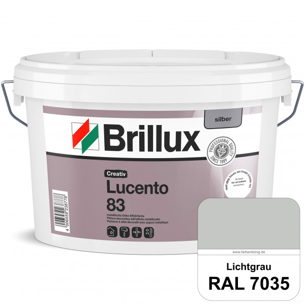 Creativ Lucento 83 (RAL 7035 Lichtgrau) Strapazierfähige Deko-Effektfarbe mit metallischer Oberfläch