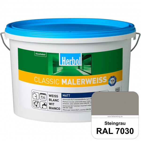 Classic Malerweiss (RAL 7030 Steingrau) Universell wirtschaftliche & matte Wandfarbe