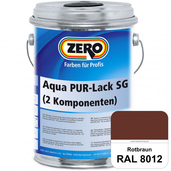 Aqua PUR-Lack SG inkl. Härter (RAL 8012 Rotbraun)