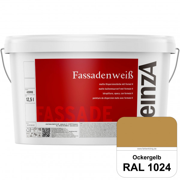 einzA Fassadenweiß (RAL 1024 Ockergelb) Sil-Fassadenfarbe gegen Schmutz & Vergrünung