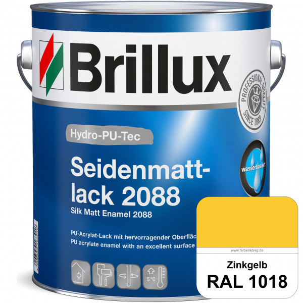 Hydro-PU-Tec Seidenmattlack 2088 (RAL 1018 Zinkgelb) PU-Seidenmattlack (wasserbasiert) innen