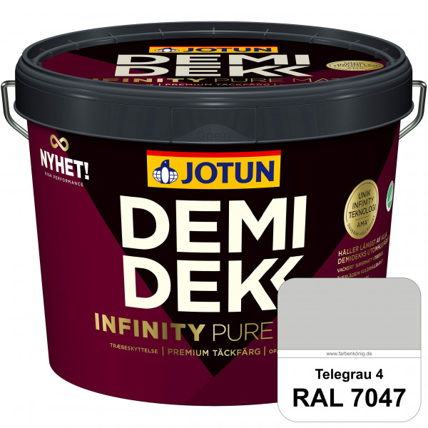 DEMIDEKK Infinity Pure Mat - Deckende, matte Holzfarbe (RAL 7047 Telegrau 4)