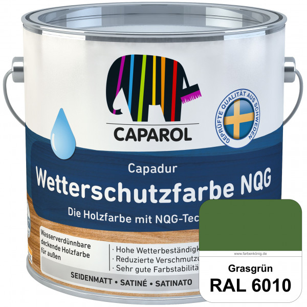 Capadur Wetterschutzfarbe NQG (RAL 6010 Grasgrün) Holzfarbe mit NQG-Technologie wasserbasiert für au