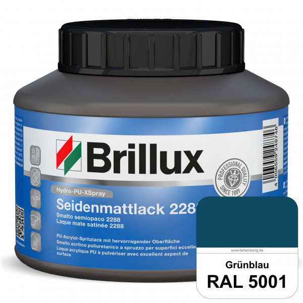 Hydro-PU-XSpray Seidenmattlack 2288 (RAL 5001 Grünblau) hochwertiger Lack speziell für das XVLP-Spri
