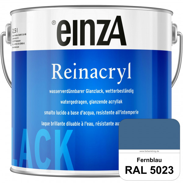 einzA Reinacryl (RAL 5023 Fernblau) wetterbeständige glänzende Acryl-PU-Lackfarbe