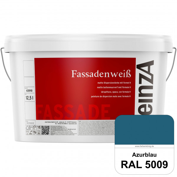 einzA Fassadenweiß (RAL 5009 Azurblau) Sil-Fassadenfarbe gegen Schmutz & Vergrünung