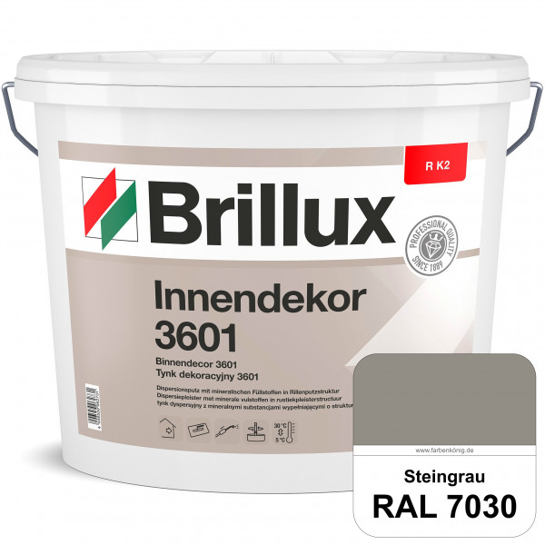 Innendekor ELF R K2 3601 (RAL 7030 Steingrau) Rillenputz zur Erzielung dekorativer und strapazierfäh