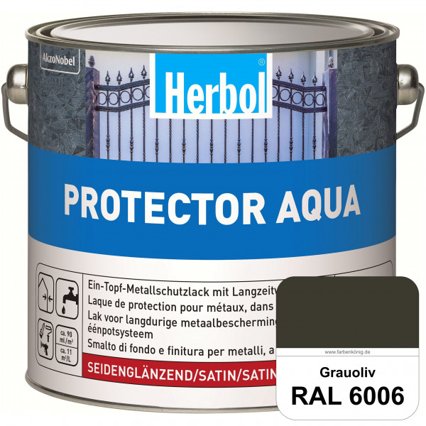 Protector Aqua (RAL 6006 Grauoliv) Lack für Eisen, Stahl und NE-Metalle (Innen&Außen)