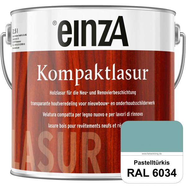 einzA Kompaktlasur (RAL 6034 Pastelltürkis) Lasuranstrich für den Neu- und Renovieranstrich