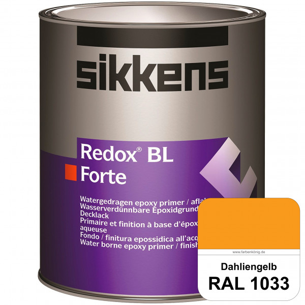 Redox BL Forte (RAL 1033 Dahliengelb) seidenmatte & wasserbasierte 2-K-Epoxidharzlack (innen)