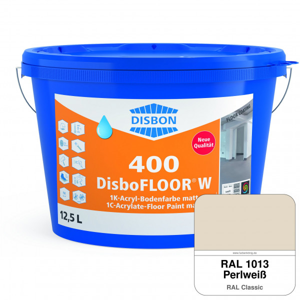 DisboFLOOR W 400 1K-Acryl-Bodenfarbe (RAL 1013 Perlweiß)