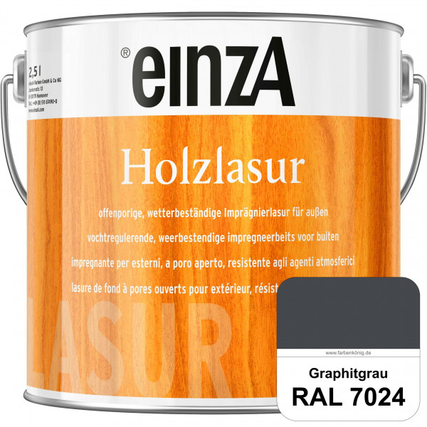 einzA Holzlasur (RAL 7024 Graphitgrau) Offenporige Imprägnierlasur für Außen-Holzbauteile