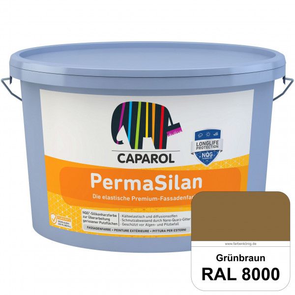PermaSilan (RAL 8000 Grünbraun) Elastische, diffusionsoffene Fassadenfarbe mit integrierter Nano-Qua