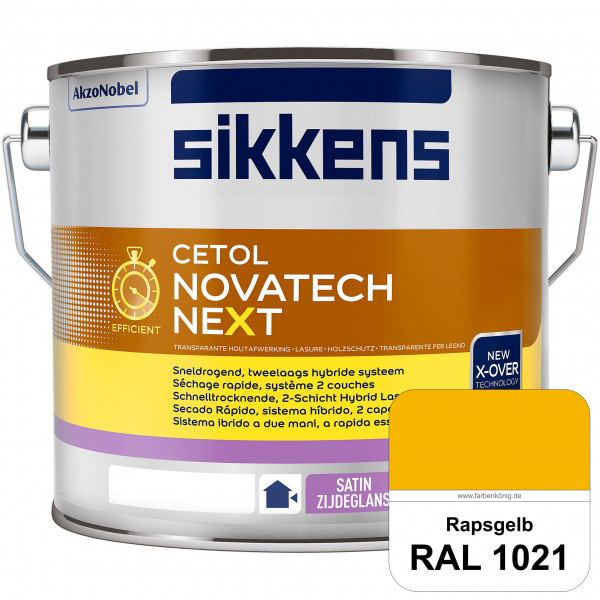 Cetol Novatech neXt (RAL 1021 Rapsgelb) Schnelltrocknende Hybrid-Lasur mit höchster Wetterbeständigk