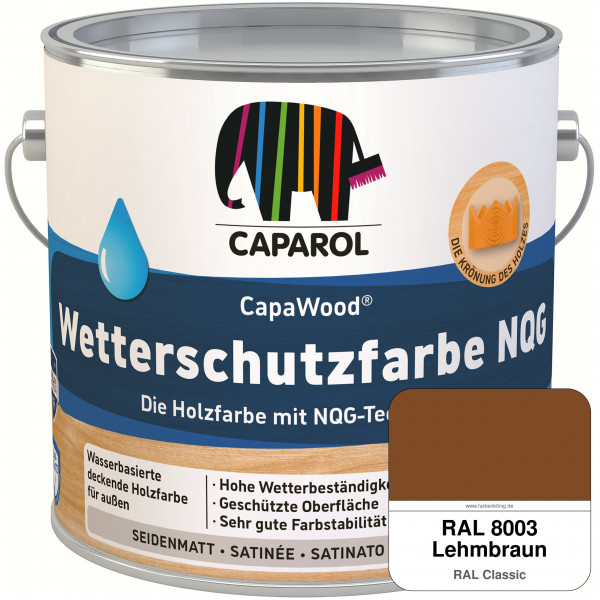CapaWood® Wetterschutzfarbe NQG (RAL 8003 Lehmbraun) - ersetzt Capadur Wetterschutzfarbe NQG
