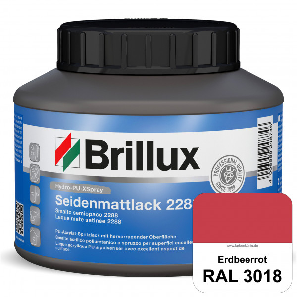 Hydro-PU-XSpray Seidenmattlack 2288 (RAL 3018 Erdbeerrot) hochwertiger Lack speziell für das XVLP-Sp