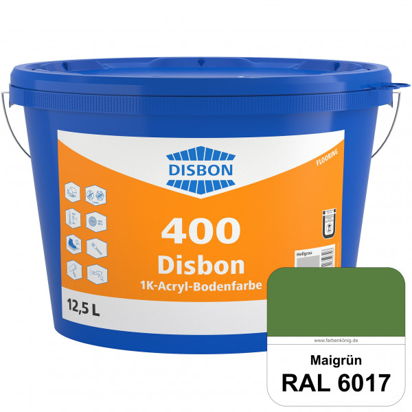 Disbon 400 1K-Acryl-Bodenfarbe (RAL 6017 Maigrün) Dispersionsbeschichtung für mineralische Bodenfläc