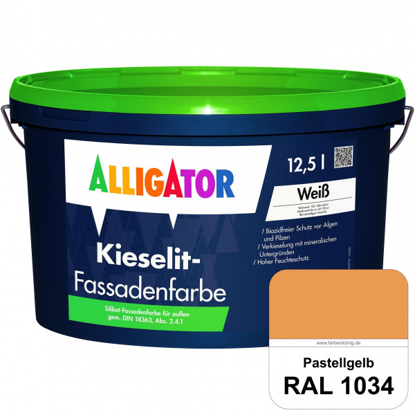 Kieselit-Fassadenfarbe (RAL 1034 Pastellgelb)