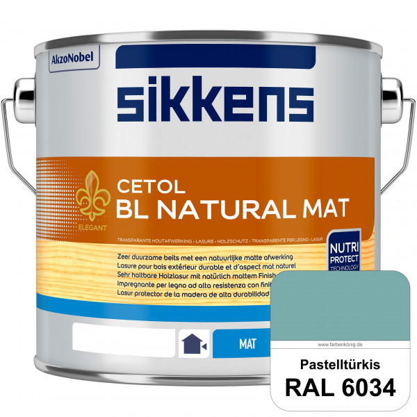 Cetol BL Natural Mat (RAL 6034 Pastelltürkis) Matte, wasserverdünnnbare Dünnschichtlasur