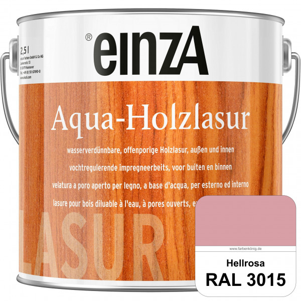 einzA Aqua-Holzlasur (RAL 3015 Hellrosa) wasserverdünnbare offenporige Holzlasur für Holzbauteile