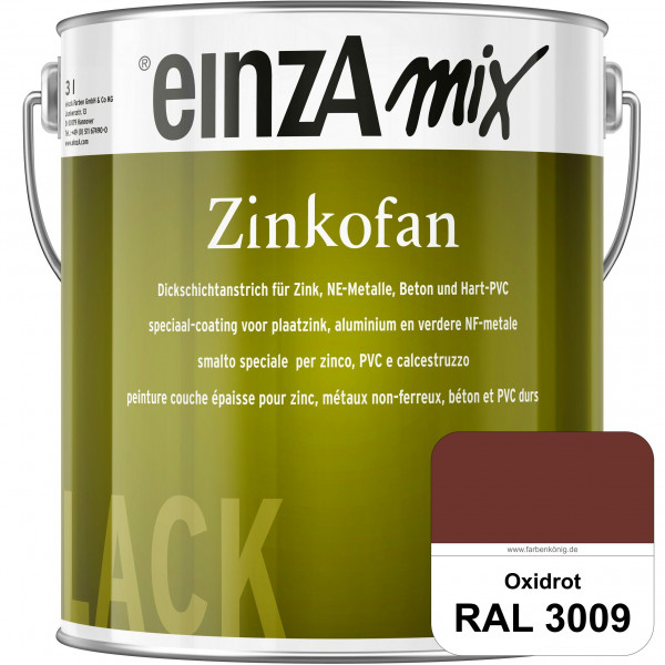 einzA Zinkofan (RAL 3009 Oxidrot) Hoch wetterbeständiges "Dickschicht-1-Topf-System"