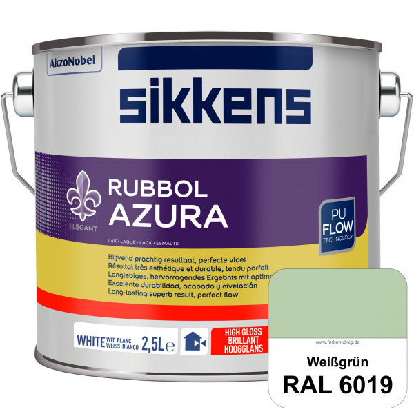 Rubbol Azura (RAL 6019 Weißgrün) hochglänzender Lack (löselmittelhaltig) innen & außen