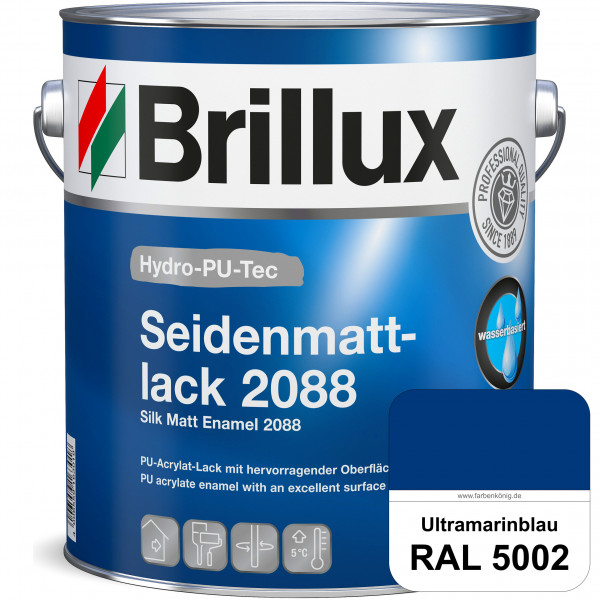 Hydro-PU-Tec Seidenmattlack 2088 (RAL 5002 Ultramarinblau) PU-Seidenmattlack (wasserbasiert) innen