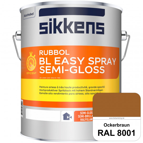 Rubbol BL Easy Spray (RAL 8001 Ockerbraun) Seidenglänzender Airlesslack (außen & innen)