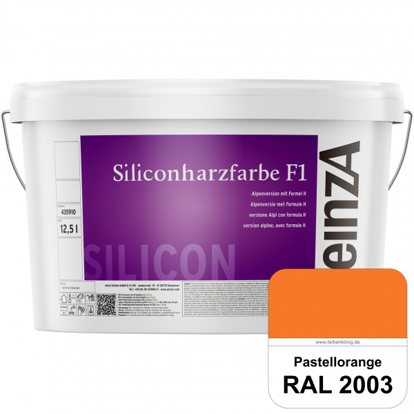 einzA Siliconharzfarbe F1 (RAL 2003 Pastellorange) Universal Siliconharz-Fassadenfarbe, kalkmatt, we