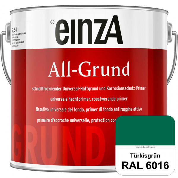 einzA All-Grund (RAL 6016 Türrkisgrün) Schnelltrocknender Haftgrund & Korrosionsschutz-Primer