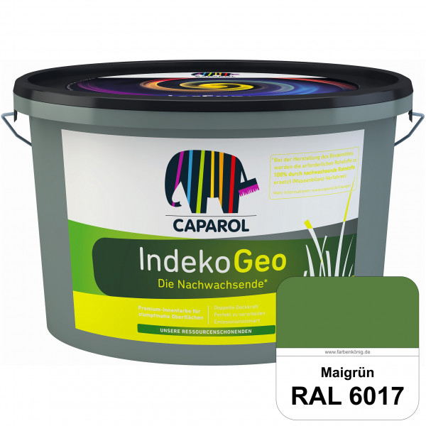 IndekoGeo (RAL 6017 Maigrün) Ressourcenschonende Premium Innenfarbe für stumpfmatte Oberflächen