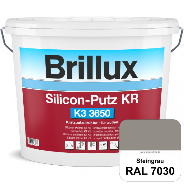 Silicon-Putz KR K3 3650 (RAL 7030 Steingrau) Kratzputz auf Siliconharzbasis für dekorative & wetterb
