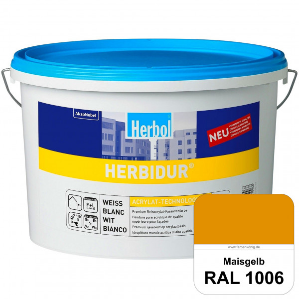 Herbidur (RAL 1006 Maisgelb) Reinacrylat-Fassadenfarbe mit Langzeitwetterschutz