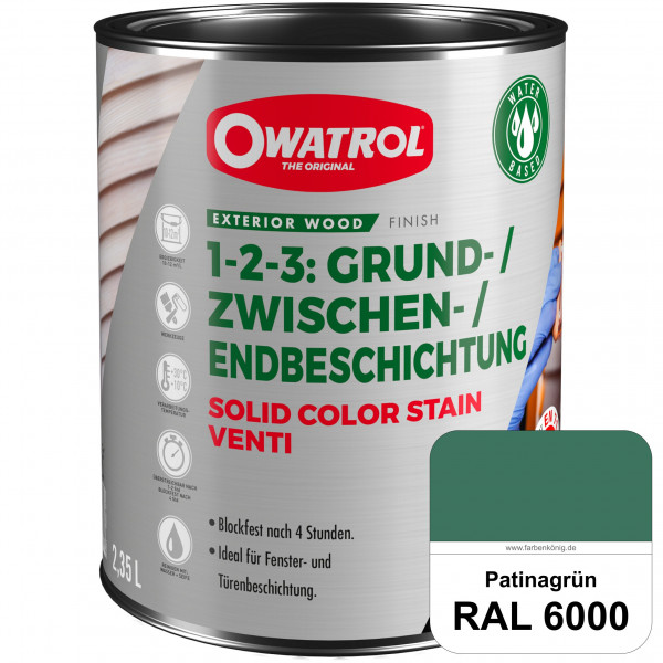 SOLID COLOR STAIN VENTI (RAL 6000 Patinagrün)