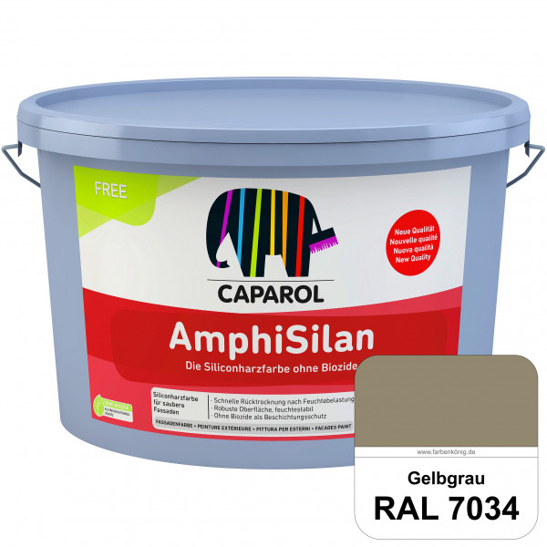 AmphiSilan FREE (RAL 7034 Gelbgrau) Mineralmatte Fassadenfarbe in spezieller Siliconharz-Bindemittel