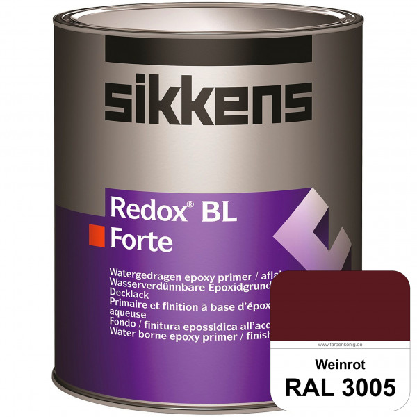 Redox BL Forte (RAL 3005 Weinrot) seidenmatte & wasserbasierte 2-K-Epoxidharzlack (innen)