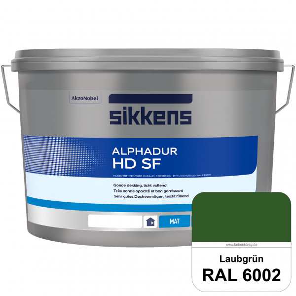 Alphadur HD SF (RAL 6002 Laubgrün) matte hochdeckende waschbeständige Innenwandfarbe