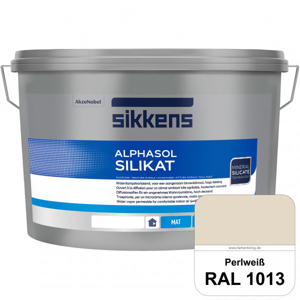 Alphasol Silikat (RAL 1013 Perlweiß) Extrem matte Premium Wandfarbe auf SOL-Silikatbasis