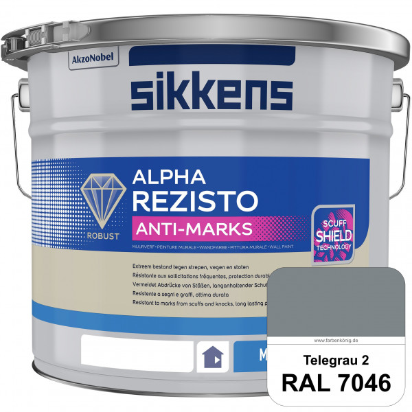 Alpha Rezisto Anti-Marks (RAL 7046 Telegrau 2) Extrem widerstandsfähige Innenwandfarbe