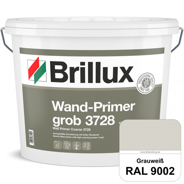 Wand-Primer grob ELF 3728 (RAL 9002 Grauweiß) quarzgefüllte Spezialgrundierfarbe für Gipskarton, Gip