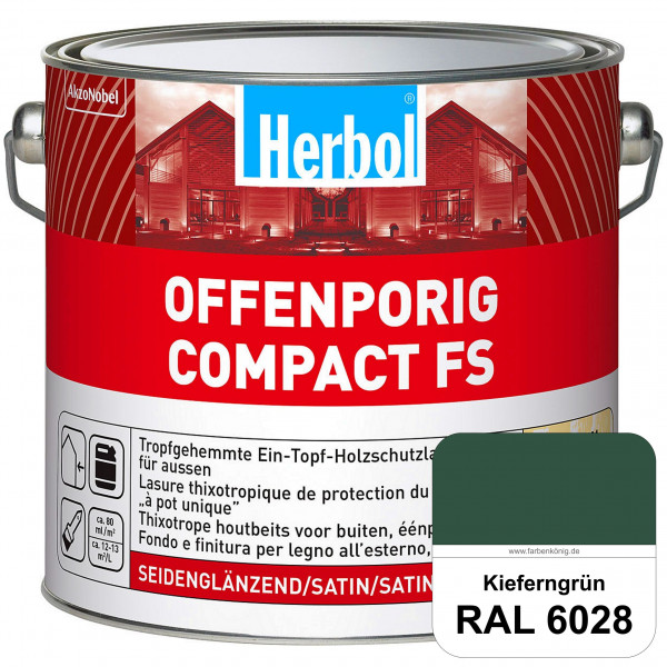 Offenporig Compact FS (RAL 6028 Kieferngrün) Rationelle & thixotrope Ein-Topf-Holzlasur (außen)