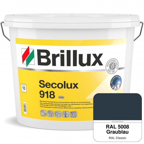 Secolux 918 TSR-Formel (RAL 5008 Graublau) für den Einsatz auf WDVS - ehemals Silicon-Fassadenfarbe