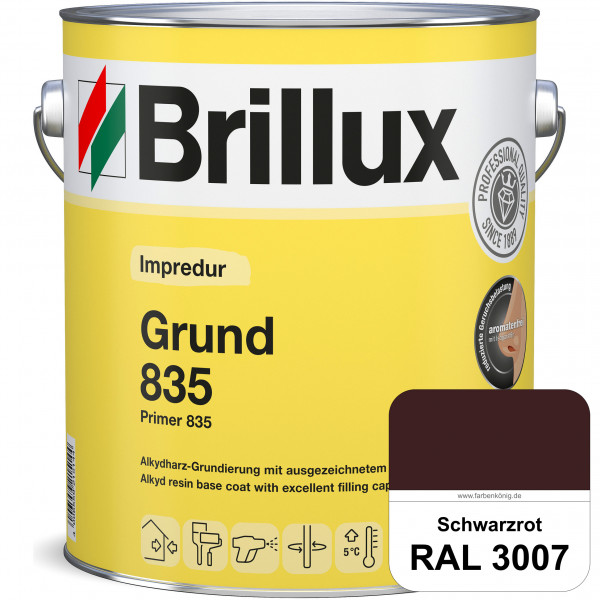 Impredur Grund 835 (RAL 3007 Schwarzrot) Grundierung für Laub- und Nadelholz wie Fenstern, Türen etc