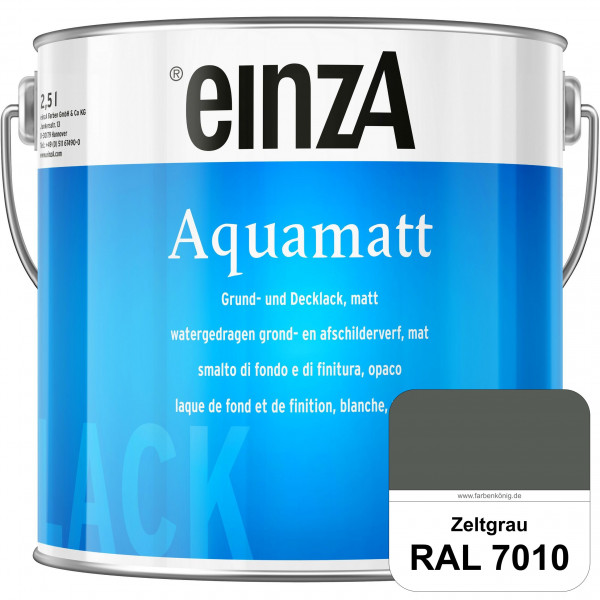 einzA Aquamatt (RAL 7010 Zeltgrau) Wasserverdünnbare Vorstreichfarbe & matte Lackfarbe
